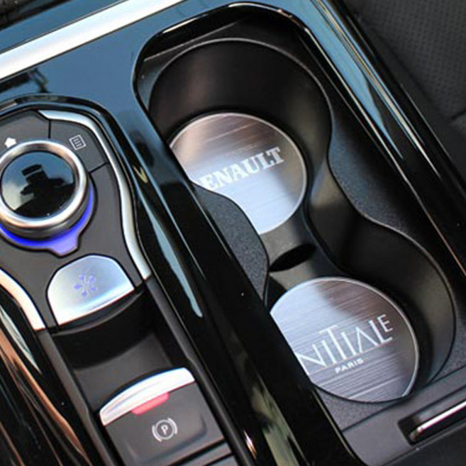 카이만 메탈 컵홀더 플레이트 SM6 레터링 INITIALE, 1세트, 혼합색상