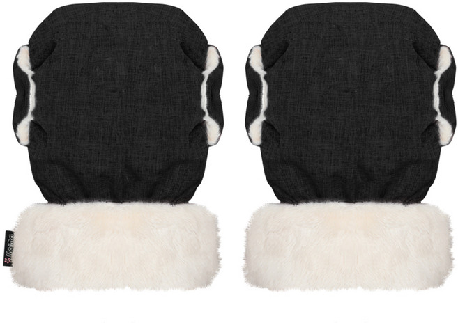 마니또 코지 유모차 핸드머프 멜란지 분리형, 블랙, 1세트