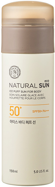 더페이스샵 내추럴 선 에코 아이스 바디 퍼프 선블록 SPF50+ PA+++, 150ml, 1개