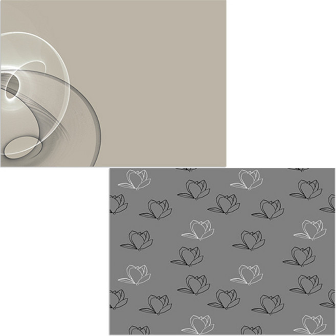 벨라 실리콘 식탁매트 목련3 그레이 + 여백, 혼합 색상, 385 x 285 mm, 1개