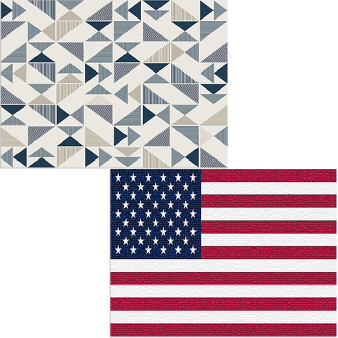벨라 실리콘 식탁매트 미국국기 + 세모패턴, 혼합 색상, 385 x 285 mm, 1개