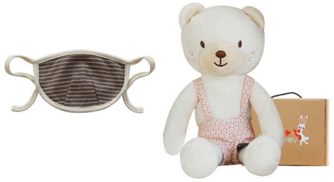 코니베이비 오가닉마스크 + 꼬마 베베 애착인형 + 선물박스, 1세트