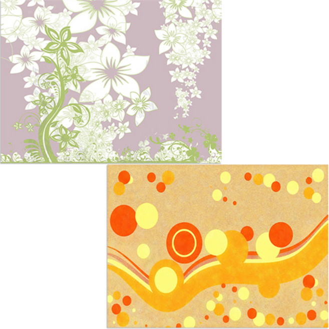 벨라 실리콘 식탁매트 바람 + 별꽃, 혼합 색상, 385 x 285 mm