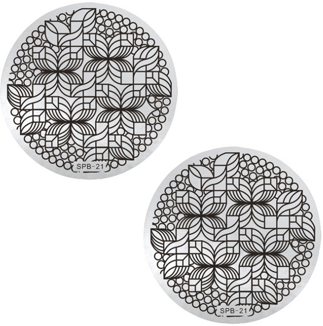 뷰티팝 겨울 에디션 원형 네일 플레이트, 21, 2개