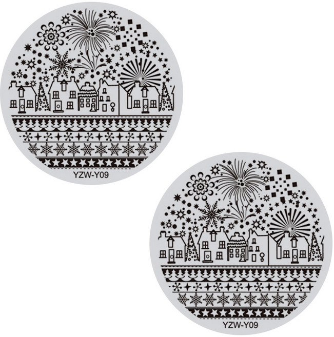 뷰티팝 겨울 에디션 원형 네일 플레이트, 39, 2개