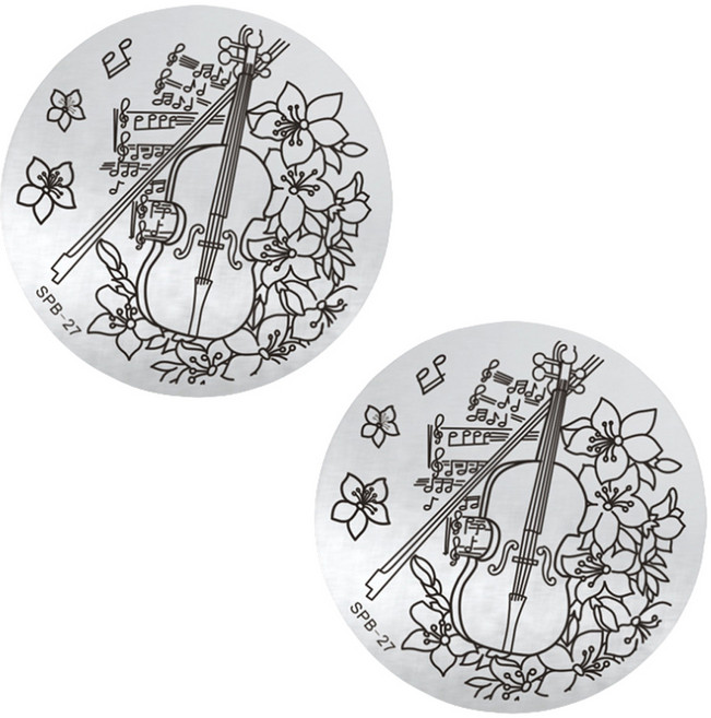 뷰티팝 겨울 에디션 원형 네일 플레이트, 27, 2개