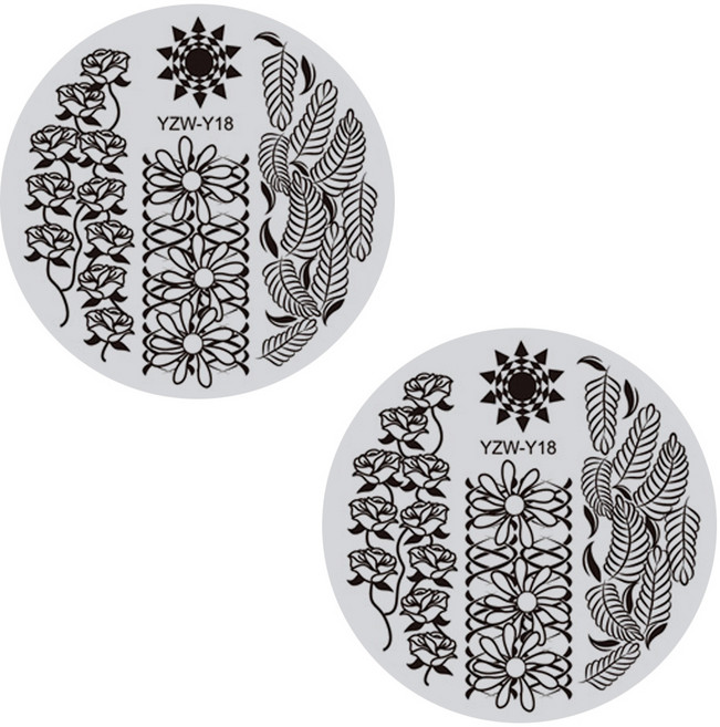 뷰티팝 겨울 에디션 원형 네일 플레이트, 48, 2개