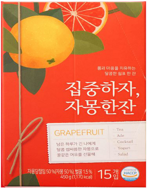 과일연가 집중하자 자몽한잔, 30g, 15개입
