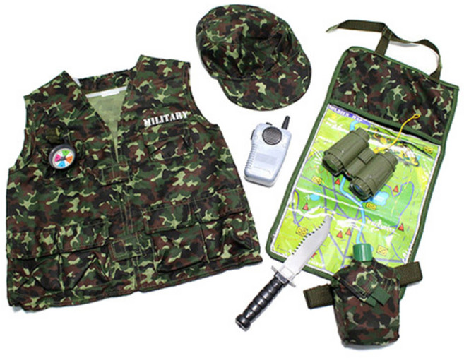 캐스비 플레이 역할 의상 군인, 혼합 색상, 1개