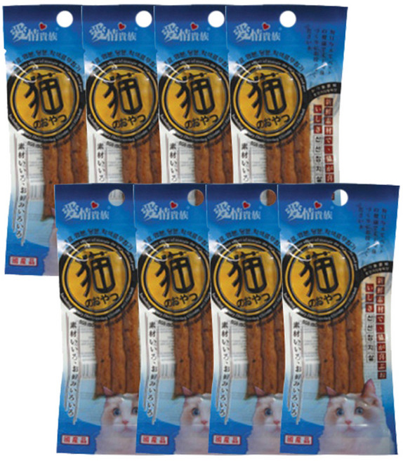 바우와우 고양이스틱 참치살, 훈연가다랑어, 8개