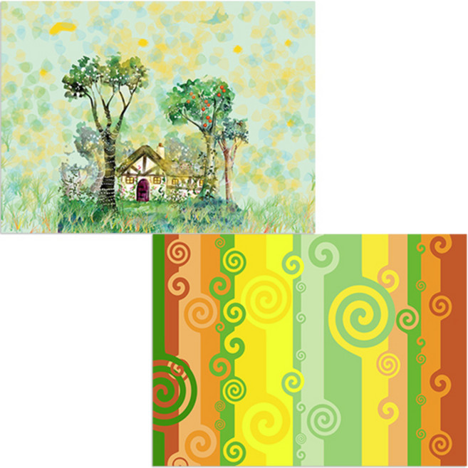 벨라 실리콘 식탁매트 바람2 + 해피 하우스, 혼합 색상, 385 x 285 mm, 1개