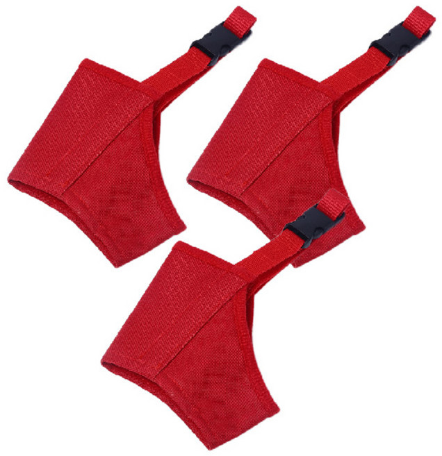 아리코 고양이와 강아지 마우스피스 입마개 2호, 레드, 3개