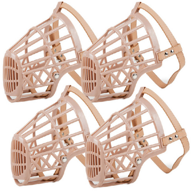 아리코 고양이와 강아지 입커버 2호, 베이지, 4개