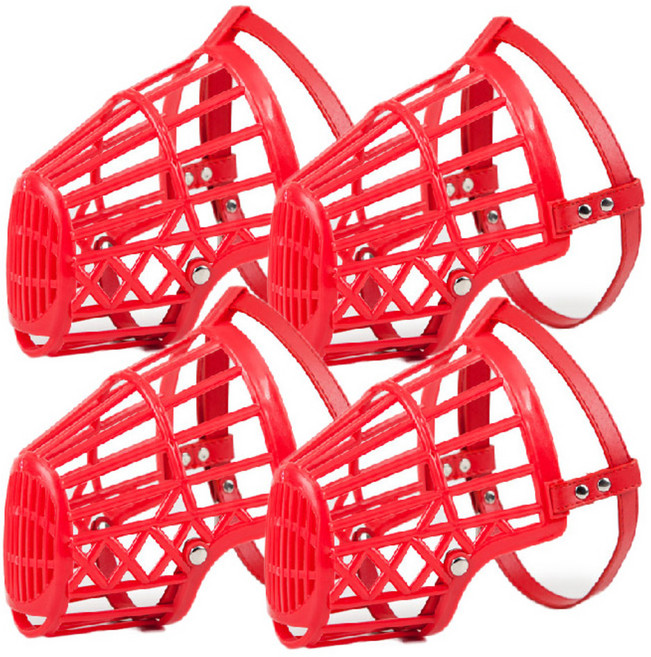 아리코 고양이와 강아지 입커버 2호, 레드, 4개