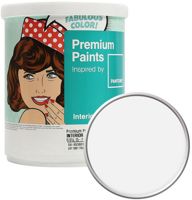 PANTONE 실내 벽면 무광 페인트, BrightWhite, 1L, 1개
