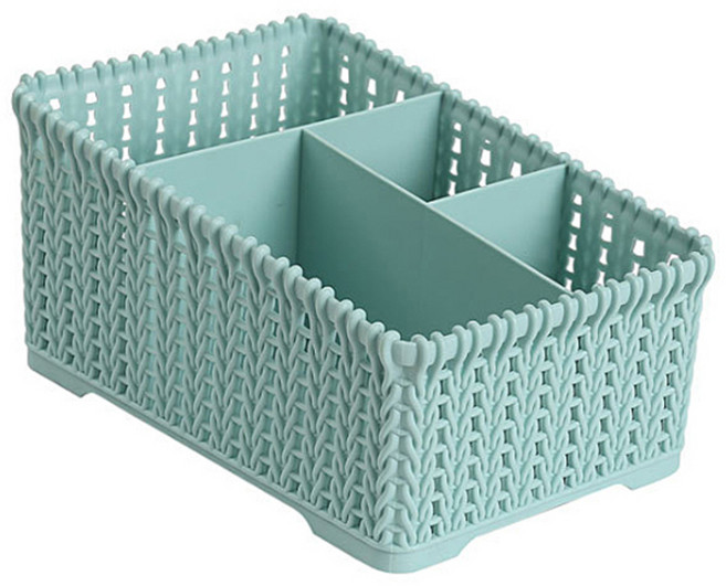 짜임 디자인 수납바구니, 블루, 1개