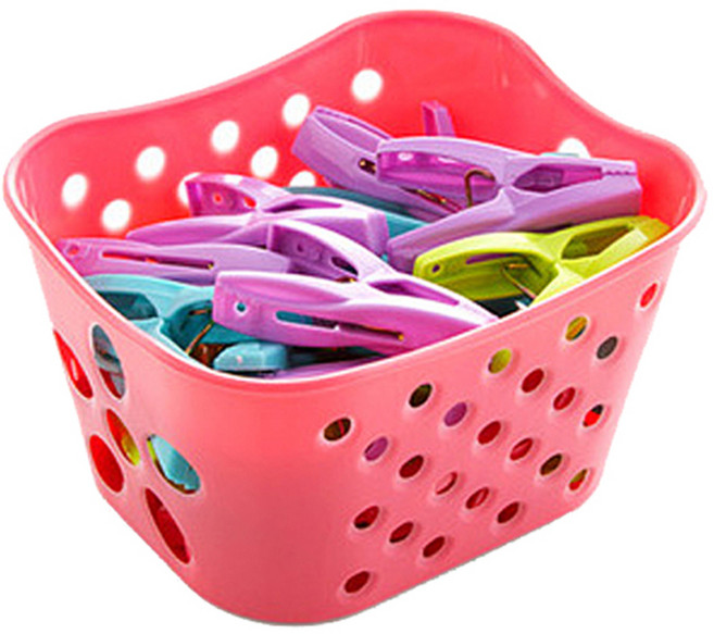 리버그린 빨래집게 30p + 바구니, 혼합색상 + 핑크, 1세트