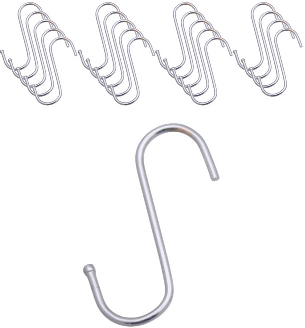 초이스하드웨어 S자 고리 소, 실버, 20개입