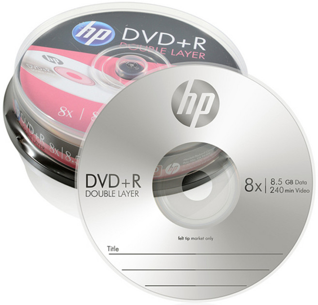 HP 8.5GB 8x 더블 레이어 공디스크 DVD+R 케익 10p, 1개