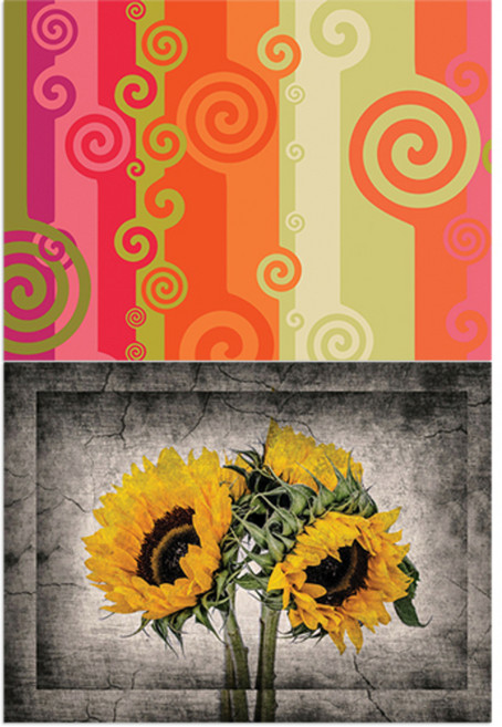 로엠디자인 실리콘 식탁매트 바람1 + 해바라기2, 혼합 색상, 385 x 285 mm, 두께 1mm, 1개