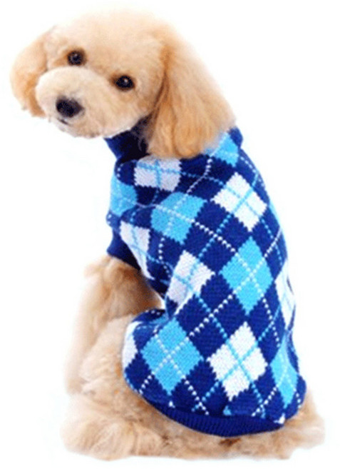 제제펫 반폴라 체크니트 애견의류, G109PDFC004, 1개