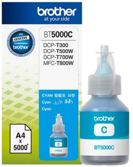 브라더 프린트 잉크 BT5000, CYAN, 1개