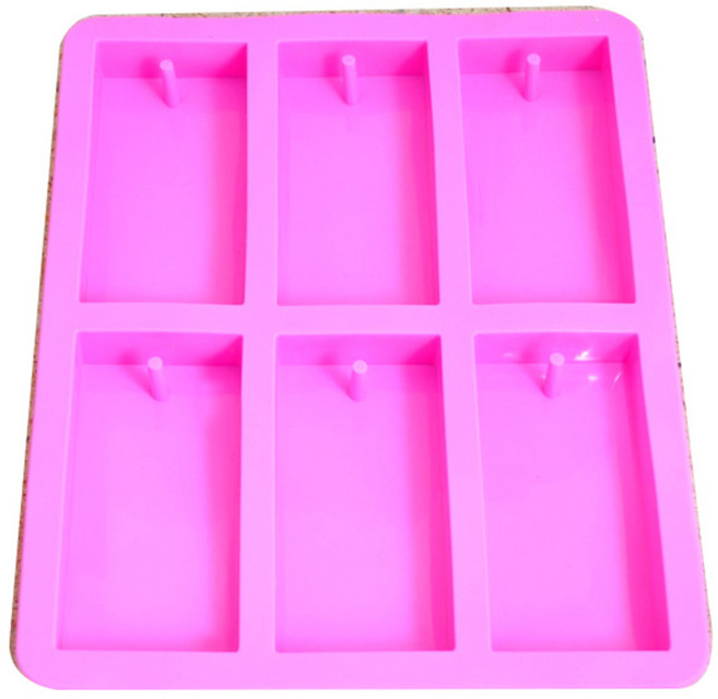 케이지 사각 타블렛 6구 칼라 실리콘 몰드, 랜덤 발송