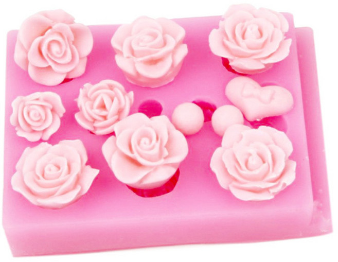 실리콘 수제 몰드 꽃 리본 보석 11구