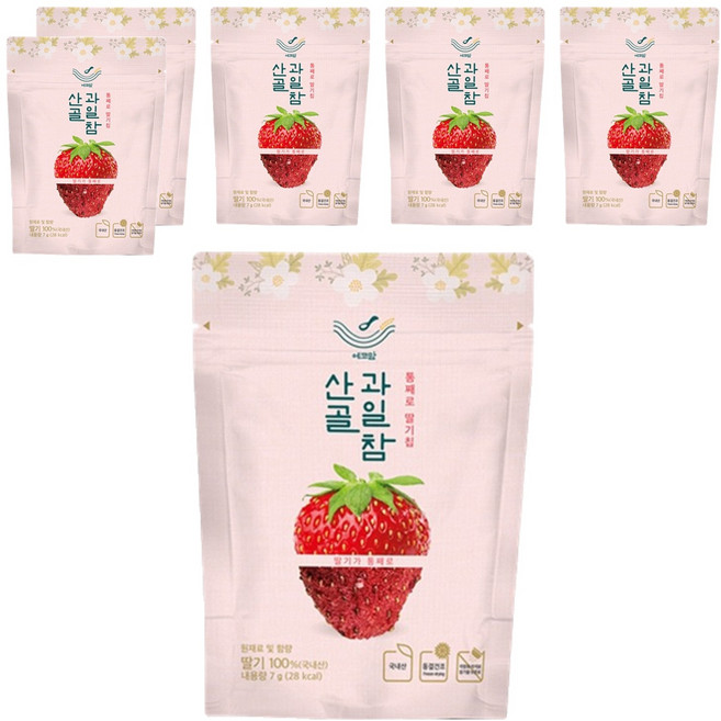 에코맘의산골이유식 산골 과일참 통째로 딸기칩, 7g, 6개
