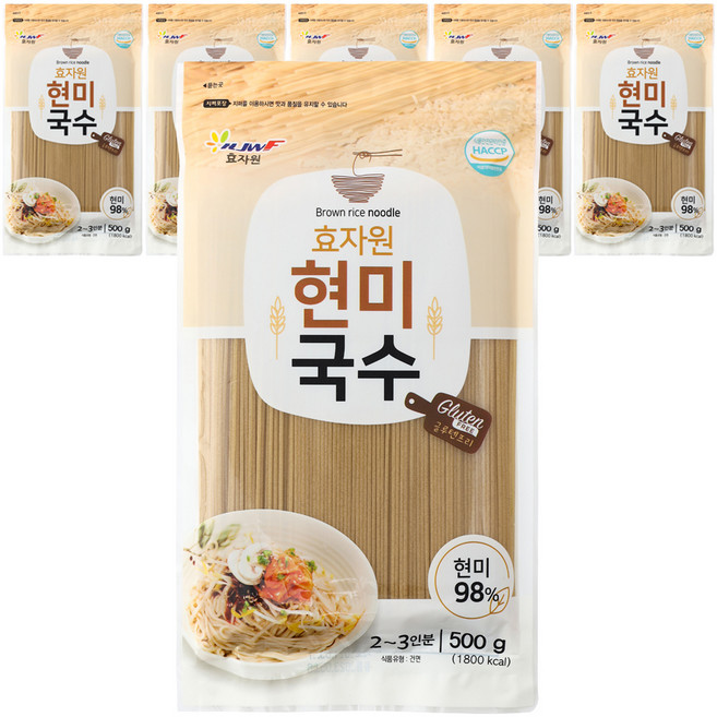 효자원 현미국수, 6개, 500g