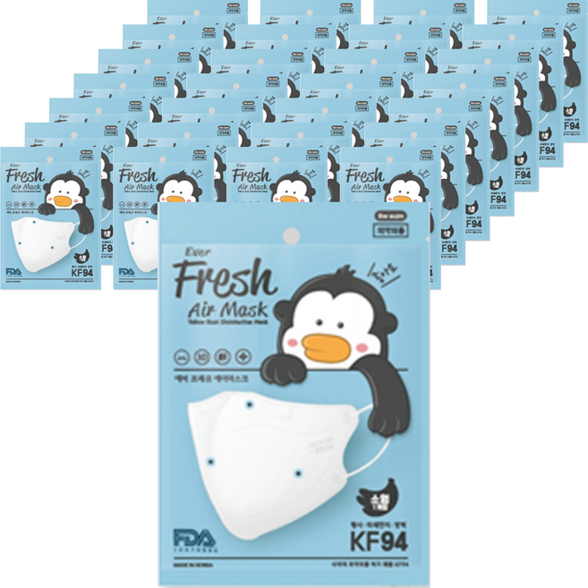 에버프레쉬 에어 새부리형 황사마스크 소형 KF94, 1개입, 40개, 화이트