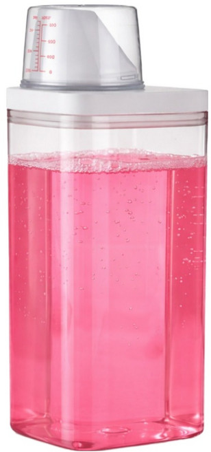 큐히트 개량컵이 달린 세제보관함 1.5L, 투명, 1개