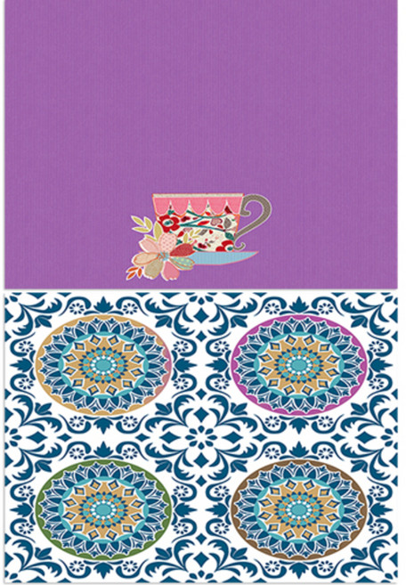 LoemDesign 실리콘 식탁매트 차한잔 + 황홀, 혼합 색상, 385 x 285 mm, 두께 1mm