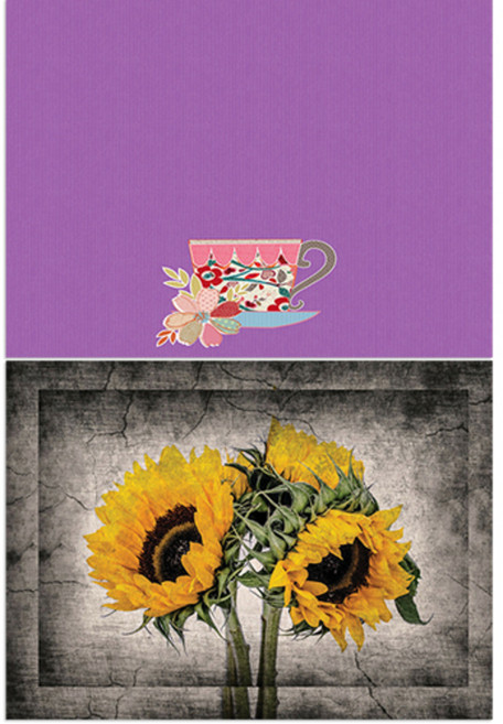 LoemDesign 실리콘 식탁매트 차한잔 + 해바라기, 2, 385 x 285 mm, 두께 1mm, 1개