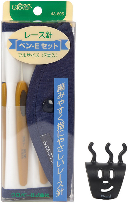 Clover 펜-E 레이스용 코바늘 + 니팅링 세트, 1세트