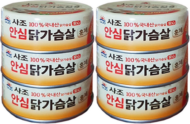 사조 안심 훈제 닭가슴살, 135g, 6개
