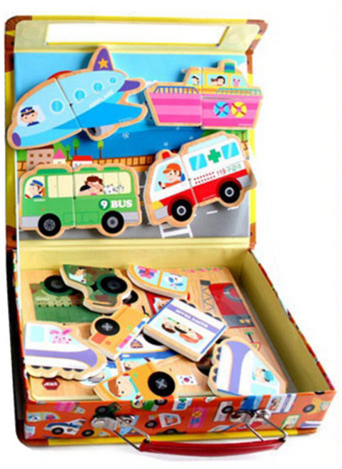 자석나라 3등분 자석 퍼니퍼즐 교통, 1개, 27피스