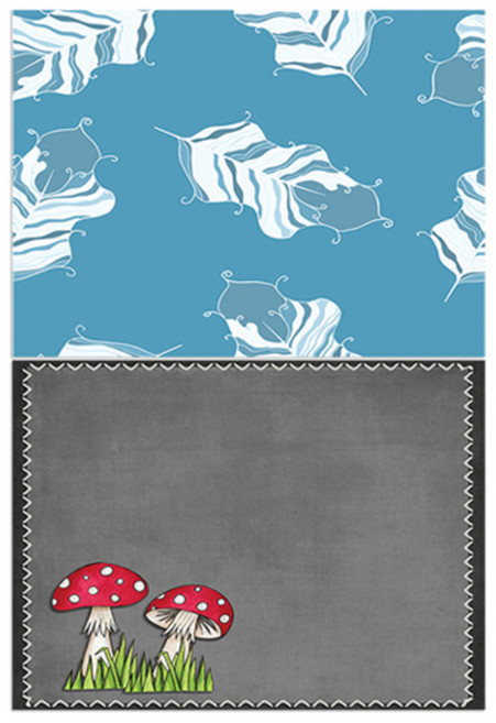 로엠디자인 실리콘 식탁매트 깃털 민트 + 버섯, 혼합 색상, 385 x 285 mm, 1개