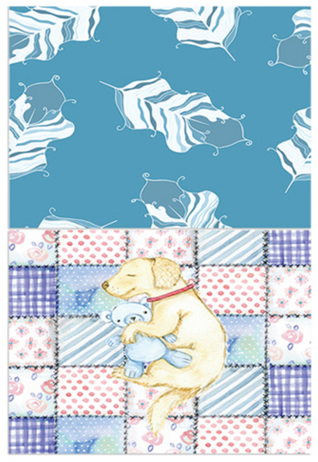 로엠디자인 실리콘 식탁매트 깃털 민트 + 낮잠, 혼합 색상, 385 x 285 mm, 1개