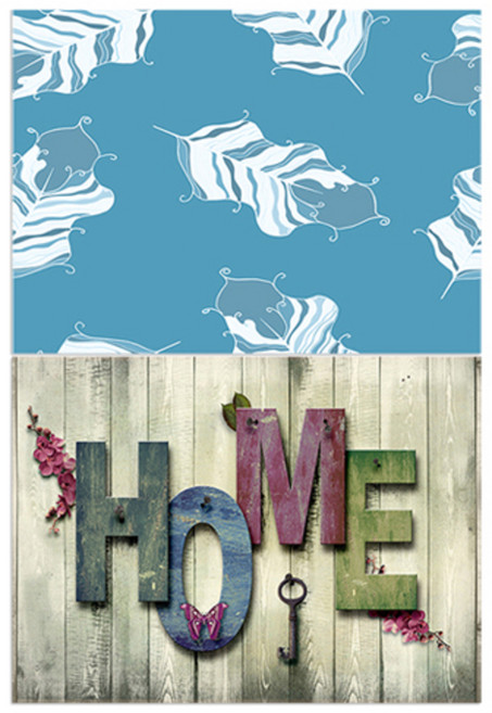 로엠디자인 실리콘 식탁매트 깃털 민트 + 홈, 혼합 색상, 385 x 285 mm, 1개