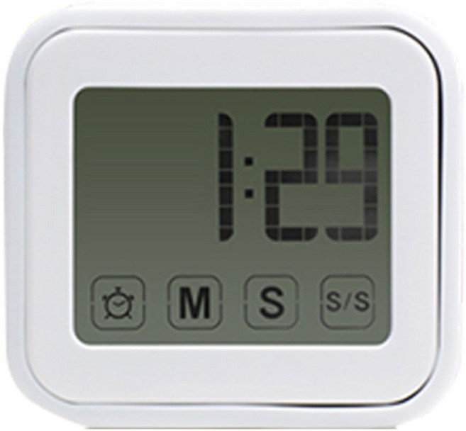 인클라인 디지털 욕실 흡착 방수 벽시계, 화이트