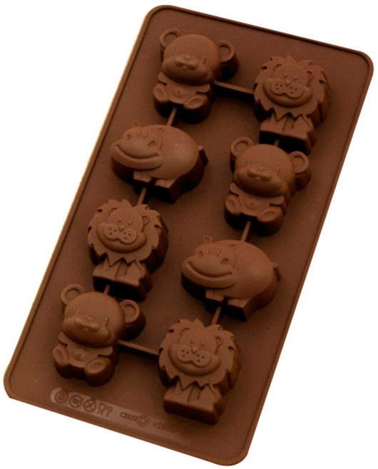 실리콘몰드 동물8홀 2p, 밤색