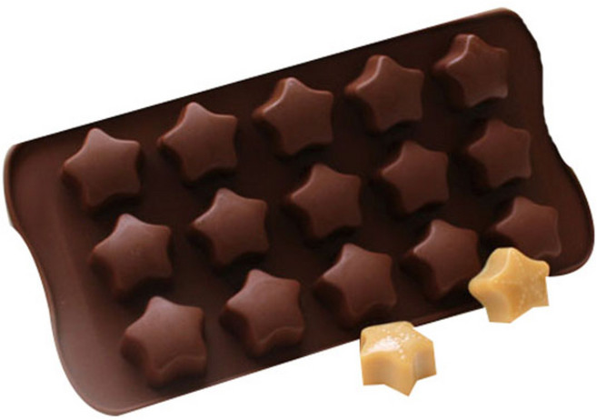 케이지 별사탕 실리콘몰드 15구 2p, 밤색