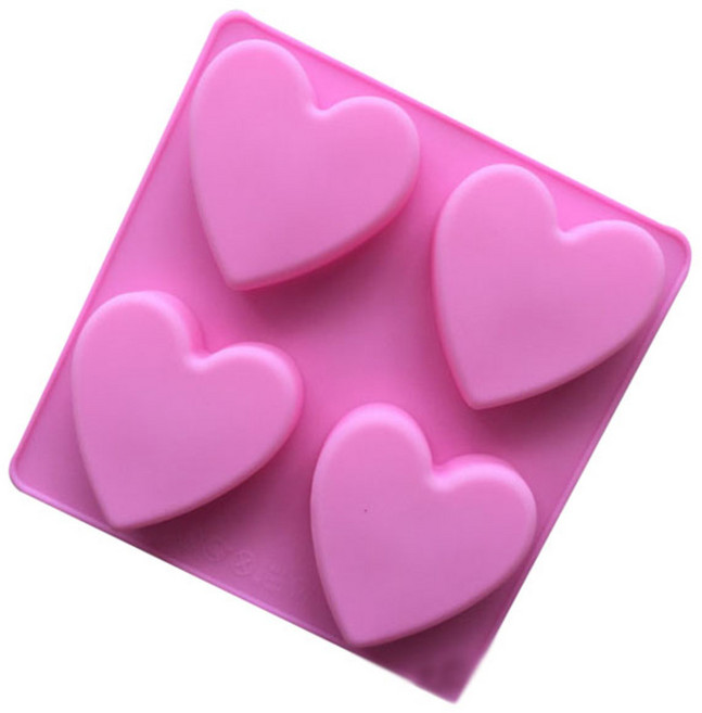 하트 중 4구 다용도 실리콘몰드 2개, 랜덤 발송