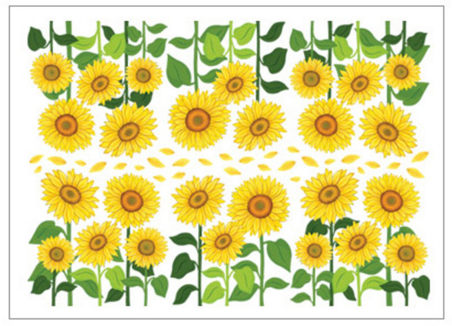 환타스틱스 데코 인테리어 스티커 해바라기가든 FDT-21303, 혼합색상, 67 x 48 cm