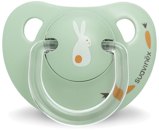 스와비넥스 해피버니 아나토미컬형 라텍스 노리개젖꼭지, 1단계(0~6개월), 버니민트, 1개