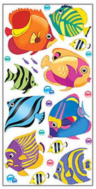 환타스틱스 홈코디 포인트스티커 귀여운열대어 TL-17010 2매 x 2p, 혼합색상, 105 x 210 mm