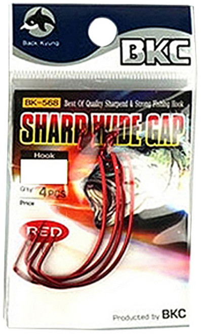 BKC 白鯨釣具 尖銳寬口魚鉤 紅色 1/0 8入 BK-568, 10個