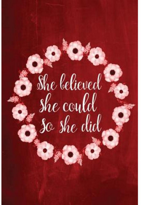 Chalkboard Journal - She Believed She Could So She Did (Red): 100 Page 6" X 9" Ruled Notebook Paperback, Createspace Independent Publishing Platform