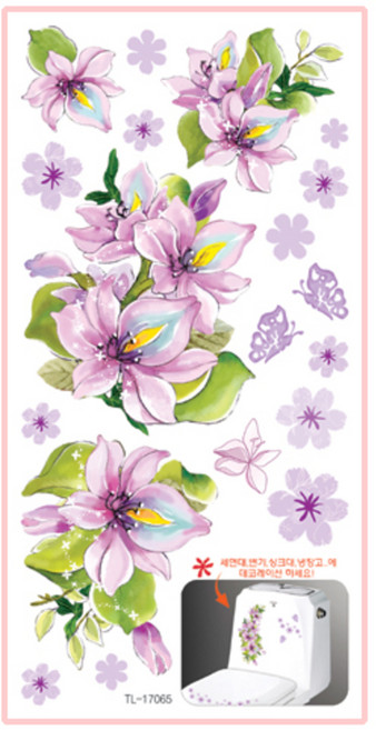 환타스틱스 홈코디 포인트스티커 분홍꽃 TL-17065 2매 x 2p, 혼합 색상, 105 x 210 mm